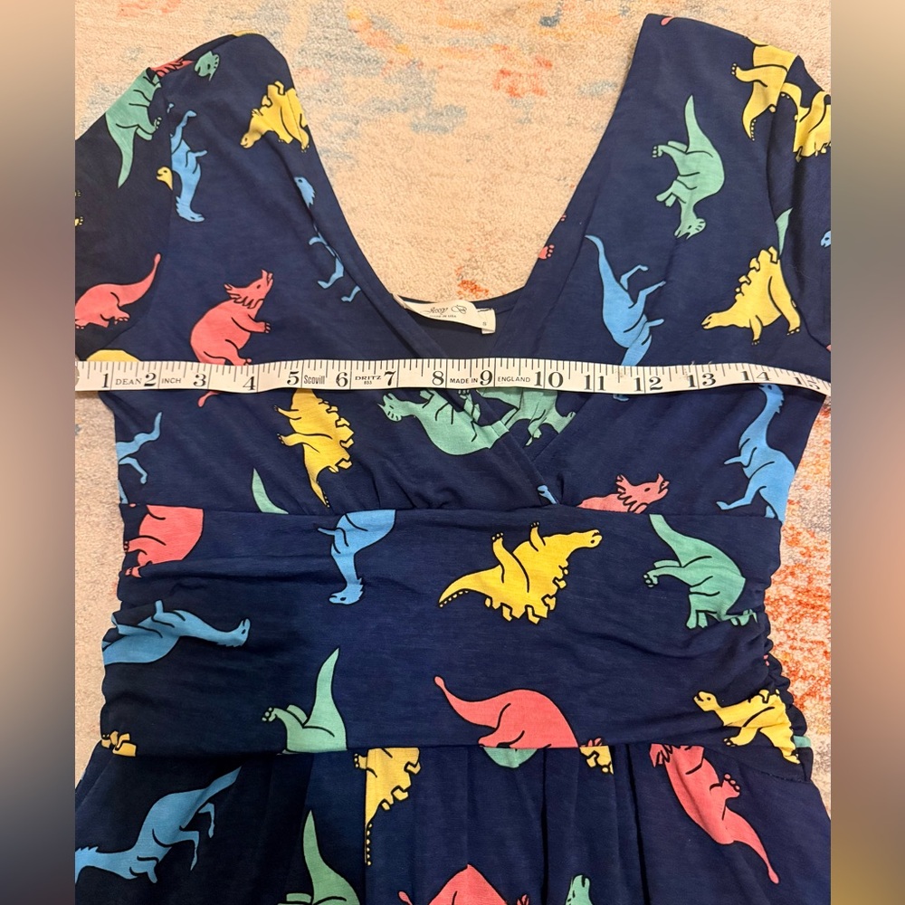 Jessy B‎ Dinosaur Dress ModCloth Colorful size Small - Picture 9 of 10